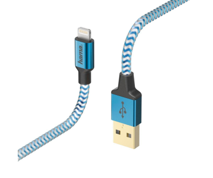 Kabel Hama USB-Lightning 1,5M MFI  REFLECTED niebieski